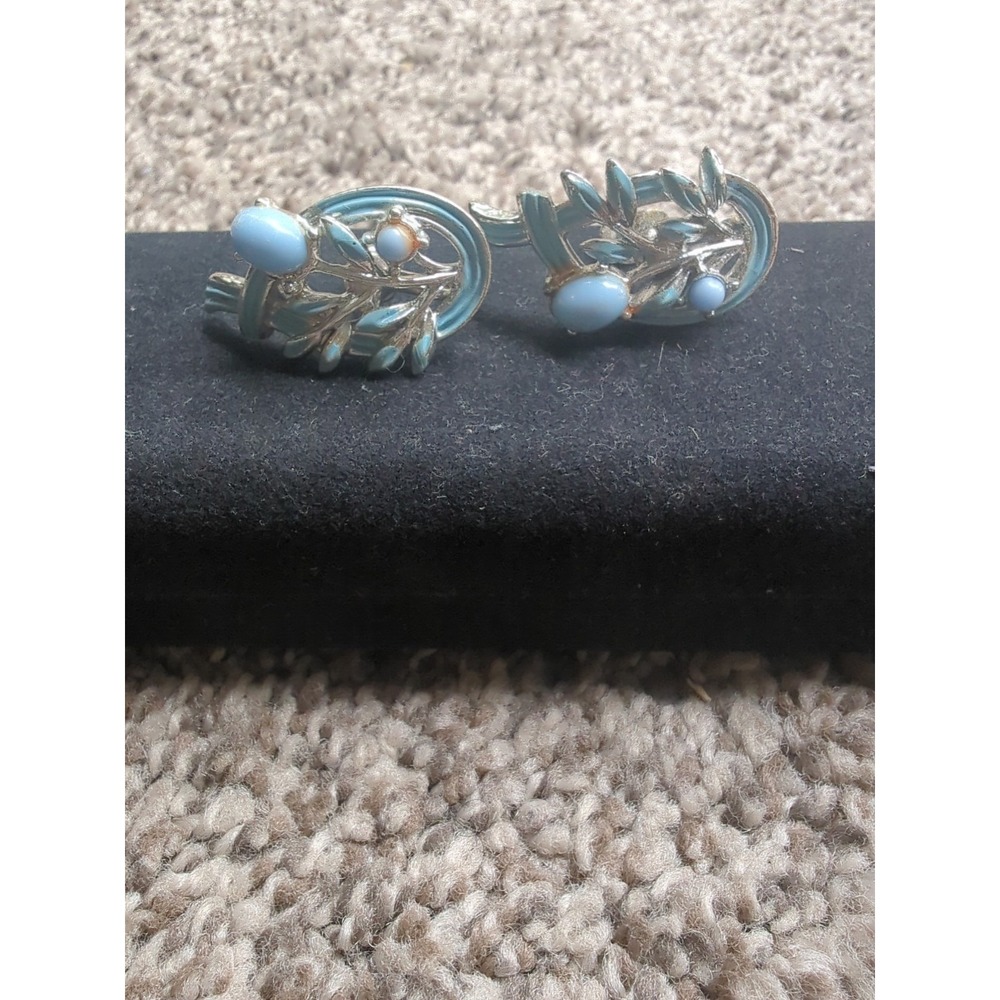 Vintage‎ Light Blue Clip On Decorative Earrings